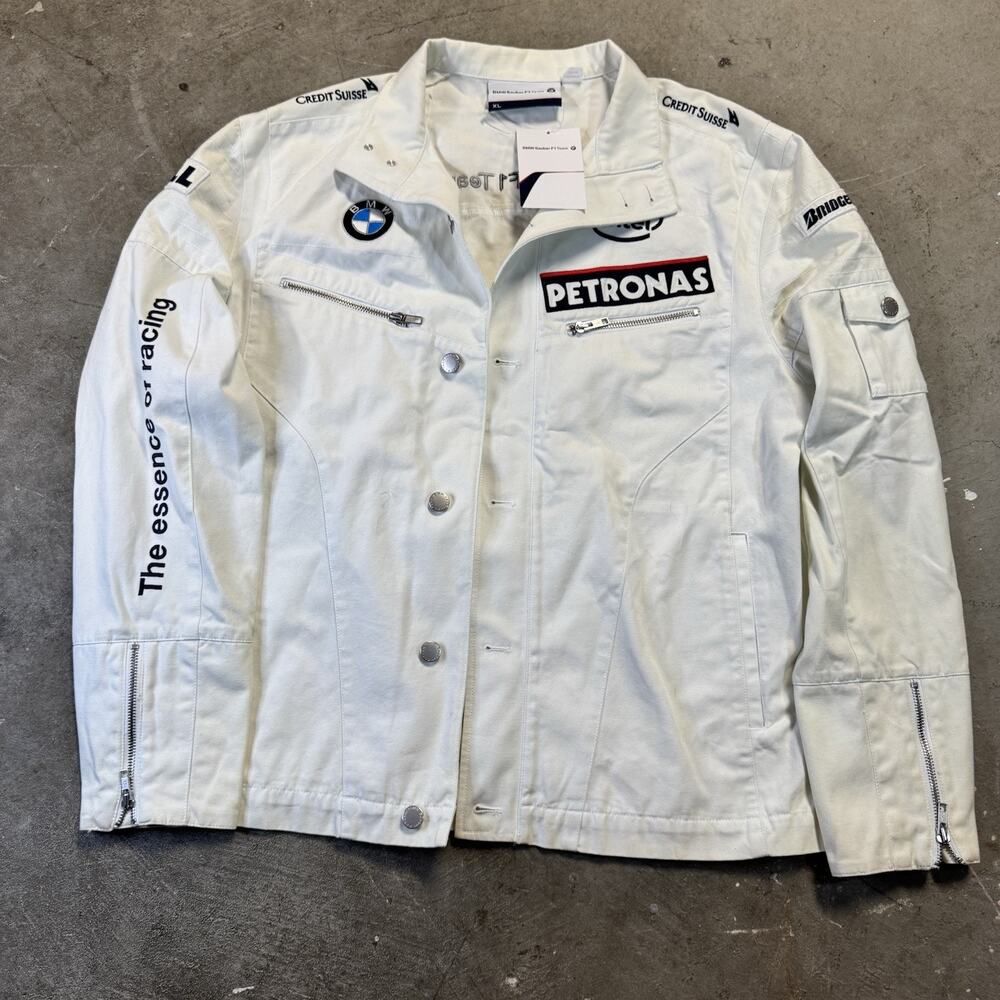 NEW BMW Sauber F1 Team Jacket White – Men Size XL –Petronas Intel Racing Jacket